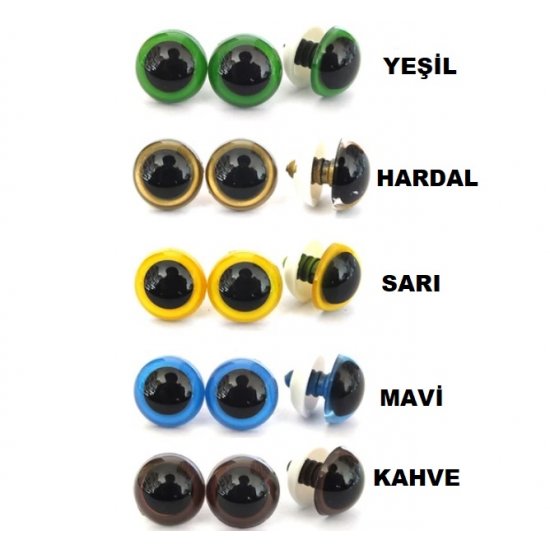 VİDALI GÖZ 8MM-RENKLİ-Sarı